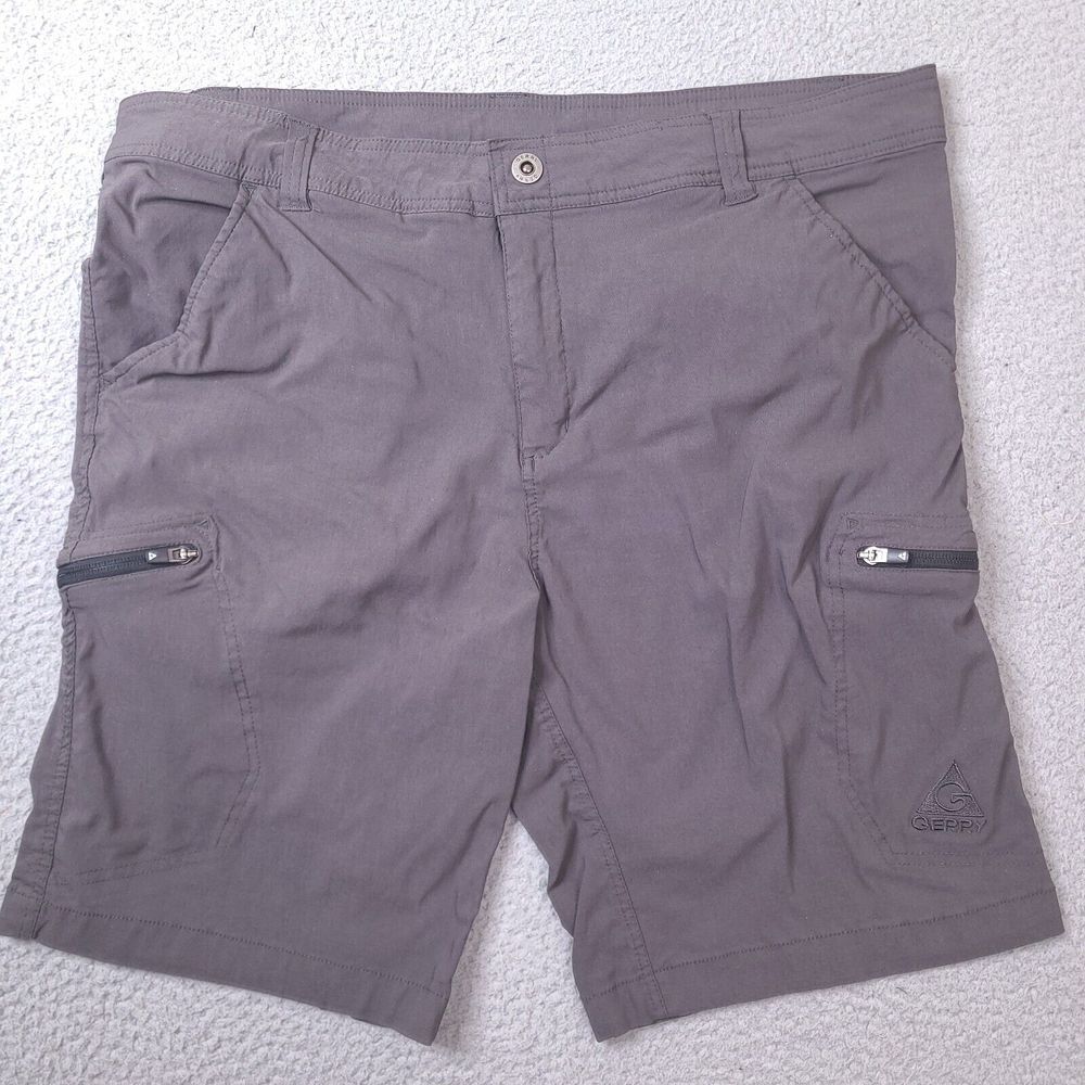 Gerry Cargo Shorts‎ Mens 38 Gray Outdoor Zipper Pockets Hiking Gorpcore